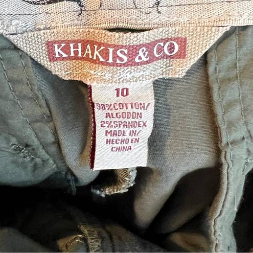Krass&co Khakis &  Quality Apparel Flexible Waist Size 10 Army Green  w/Pockets