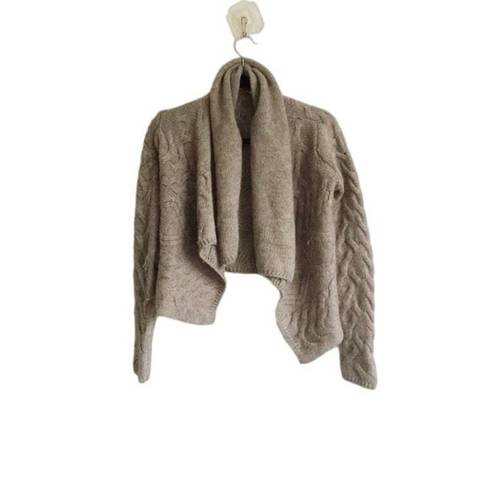 Vince  Merino Wool Alpaca Draped Open Front Knit Crop Cardigan Sweater Small