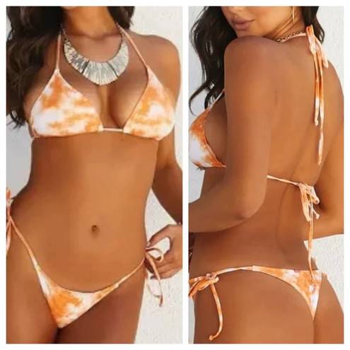 Naked Wardrobe  Swim Dreamsicle String Bikini Swimsuit NEW Sz S Style NW-W0732