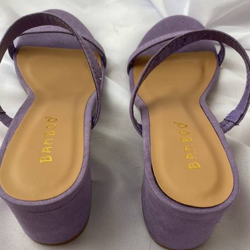 Bamboo  Purple 2.5 inch Slip On Heels Size 6