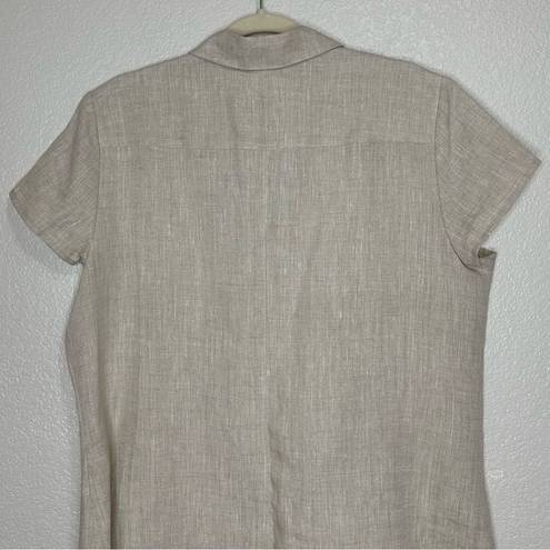 Style & Co  100% Linen Button Down Front Short Sleeves Shirt