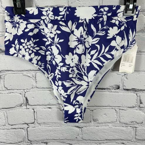 Raisin's  Juniors’ Party of One Tropics Bottoms High Waist Cheeky Blue White M NWT