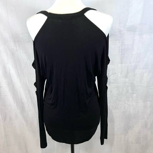 Glitz Long ladder sleeve black super soft lightweight top size medium