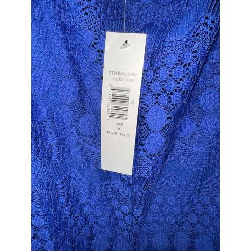 Tiana B  ROYAL BLUE LACE OVERLAY SLEEVELESS DRESS LINED WOMENS SIZE XL NWT