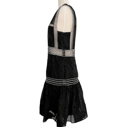  Rajani Black Burnout Fit and Flare Sleeveless Mini Alexis Dress