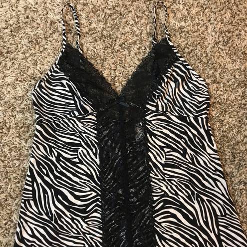 Frederick's of Hollywood  vintage zebra print lace mini slip dress