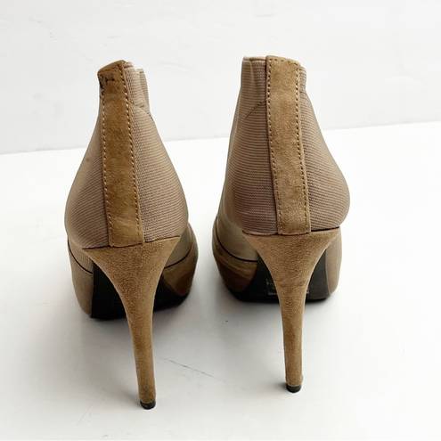 Jessica Simpson  Neesha Tan Leather Upper Almond Toe Heeled Ankle Booties, Size 6