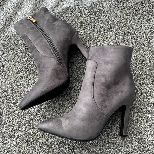 NWB! Suede Gray Ankle Boots