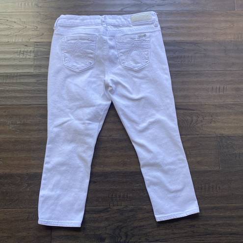 7 For All Mankind  Cropped Jeans Women’s Size 6 White Easy Fit