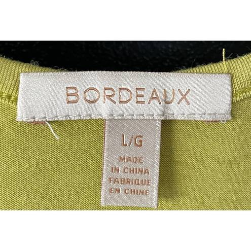 Bordeaux Womens Maxi Dress Size L Lime Gray Colorblock Sleeveless Soft Stretch