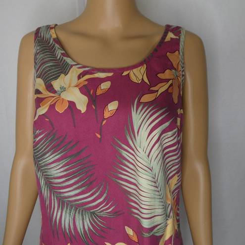 Tommy Bahama  Palm Leaves Tropical Floral Silk Tank