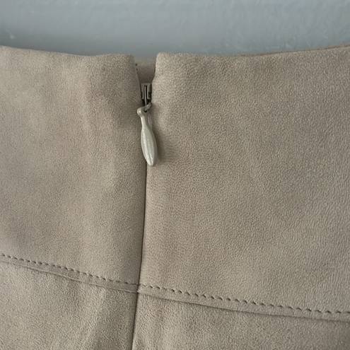 Vince   Suede Leather Faux Wrap Midi in Marzipan Beige Size 6