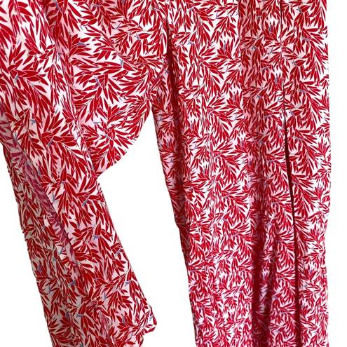 Aakaa  Vici Dolls Pink Maxi Tropical Print Split Leg Resort Palazzo Pants Large