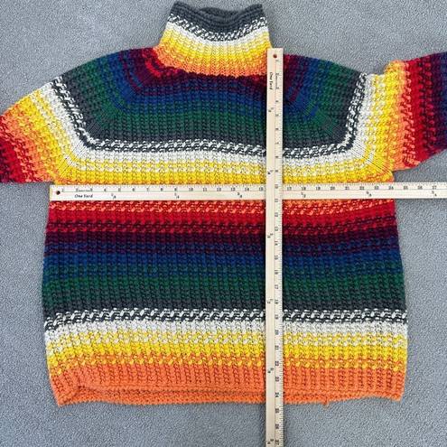 Moda  International Vintage Rainbow Striped Chunky Oversized Sweater Medium