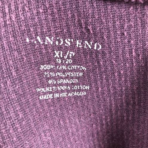 Lands'End  Womens Corduroy Leggings Sz XL Burgundy Pull On Pockets Stretch