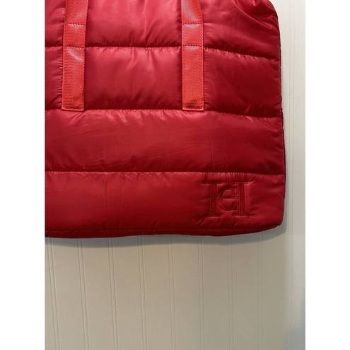 Carolina Herrera  Logo RED Puffy Quilted TOTE Shoulder Gym Bag Good Girl