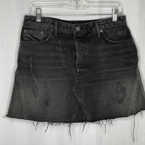 GRLFRND  Black Eva Mini Denim‎ Skirt