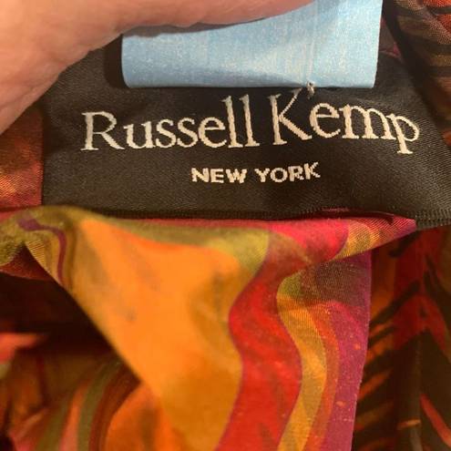 Russell  Kemp Vintage 80s or 90s Blazer Geometric Pattern Orange Green Wmn Small