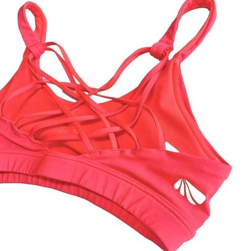 Marika tek Women's  Neon Coral Strappy Back Sports Bra