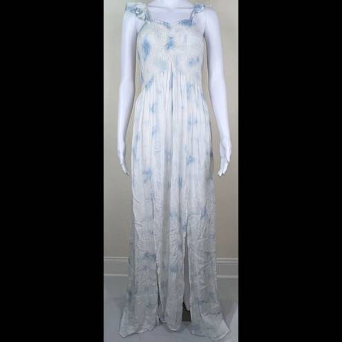 Boho Me  Blue & White Cloud Pattern Dress 2X/3X