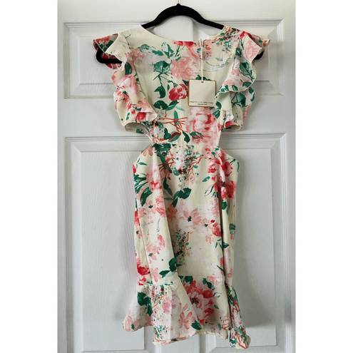 Pretty Little Thing Floral Cut Out Mini Dress 