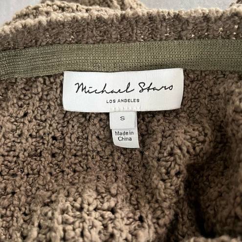 Michael Stars  Astrid Dolma Pullover Open Knit Short Sleeve Sweater Brown Small