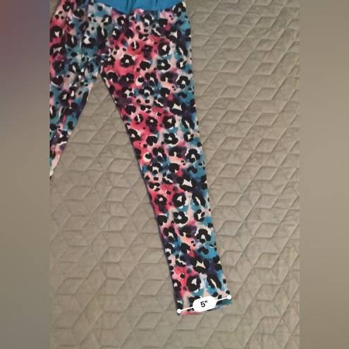 Lucky and Blessed  Leopard Multi-Color leggings size Small workout activewear pants