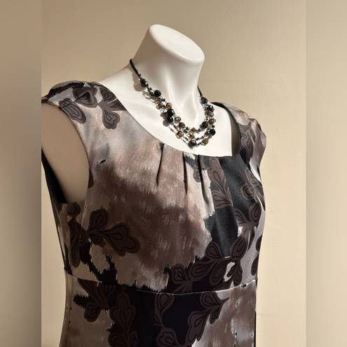 Dress Barn  Collection Black,Brown,Gray Sleeveless Dress Boat Neck & pleat…