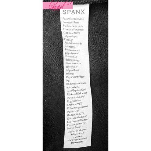 Spanx Leather-Like Midi Skirt Noir A-Line Shiny High-Waist Pencil Mid-Length S