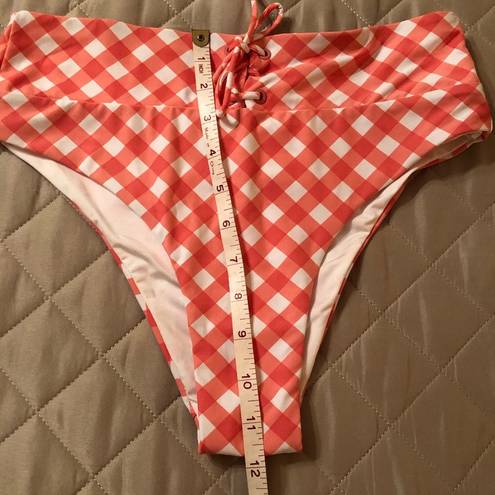 ONIA  Susana Bottom Pink Gingham High Waisted L