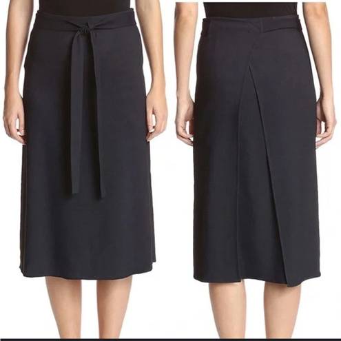 Helmut Lang  Navy Blue Wrap Midi Skirt | Size 4