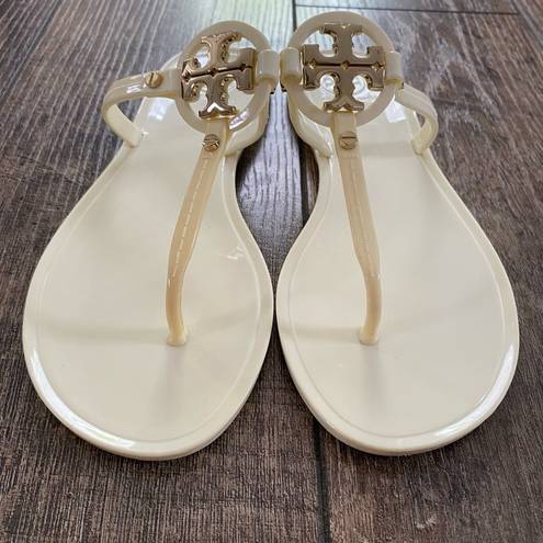 Tory Burch  | Mini Miller Jelly Sandal Ivory Cream/Pastel Yellow with Gold Emblem