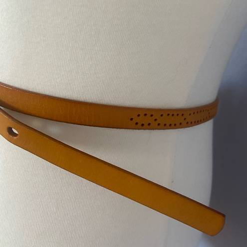 Gottex  Skinny Perforated Golden Leather Belt