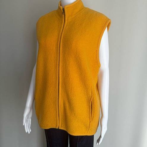 Coldwater Creek Vintage  Yellow Gold Wool Full Zip Vest Size Large