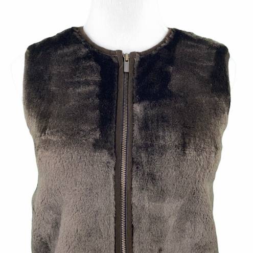 Banana Republic Dark Brown Faux Fur Fleece Vest