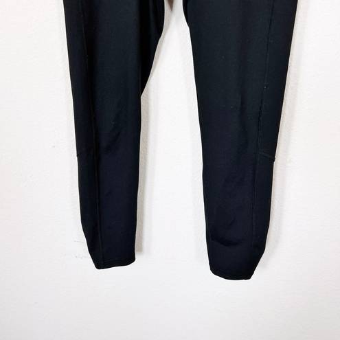 Gaiam [] Black Om High Rise Cutout Blue Lattice Yoga Crop Leggings Size Small S