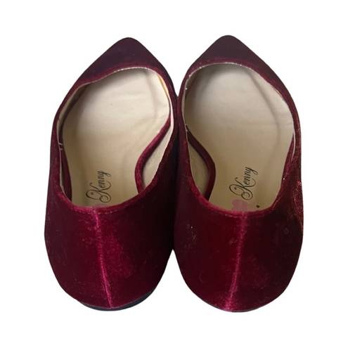 Penny Loves Kenny  Wine Color Suede Like Flats Size 8