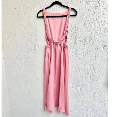 Petal and Pup  Linen Blend Aubrey Backless Cutout Midi Dress Pink Women's Size US 6