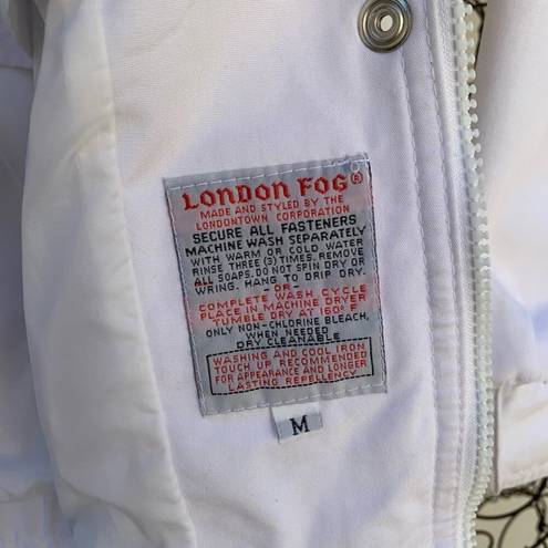 London Fog Vintage 90s  white lattice front bomber jacket