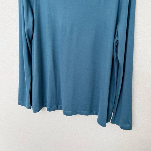 Natori [] Teal Scoop Neck Long Sleeve Shirt Supersoft Relaxed Fit Size Large L