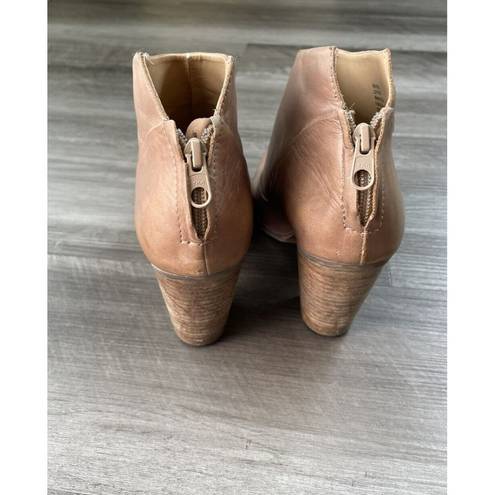 Treasure & Bond  Tan Leather Booties Size 10 Zip Boots