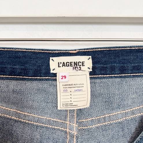 L'Agence NWT L’ Agence Denim Adele High Rise Crop Stove Pipe Jeans Newberry Blue Size 29