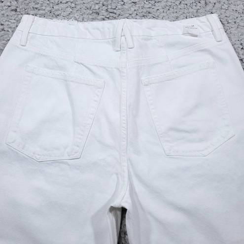 Good American  Good 90s Duster Natural Fray White Jeans High Rise Size 14 32