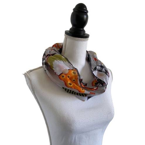 infinity Autumn Themed Gnome  Scarf Gray Multicolor Women’s OSFM