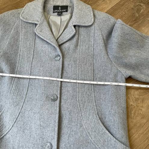 London Fog  Light Blue Wool Blend Winter Over Coat ~ Women’s Size 8