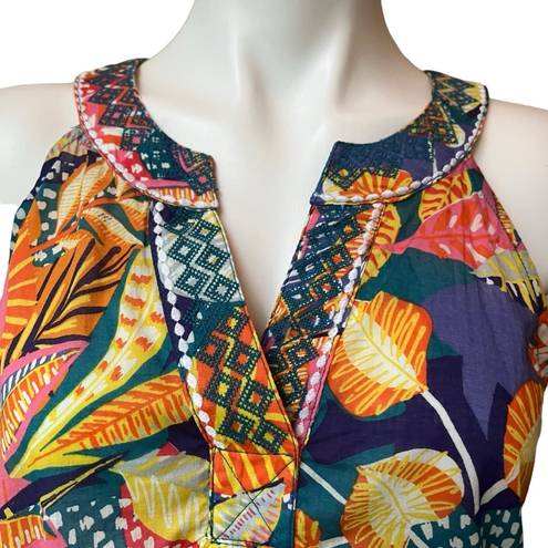 Cynthia Rowley  Tropical Print Lightweight Cotton Racerback Tank Top, Sz S