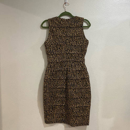 Marvin Richards  Leopard Print Sleeveless Sheath Dress Sz 4