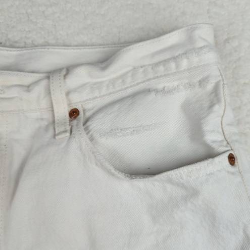 Levi’s Levi's 501 White Denim Button Fly Cutoff Shorts Distressed - Women's Size 31