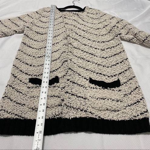 Solitaire  White & Black Open Front Cardigan