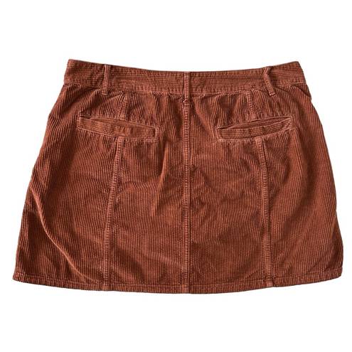 American Eagle  Corduroy Brown Button Mini Skirt A Line High Rise size 16